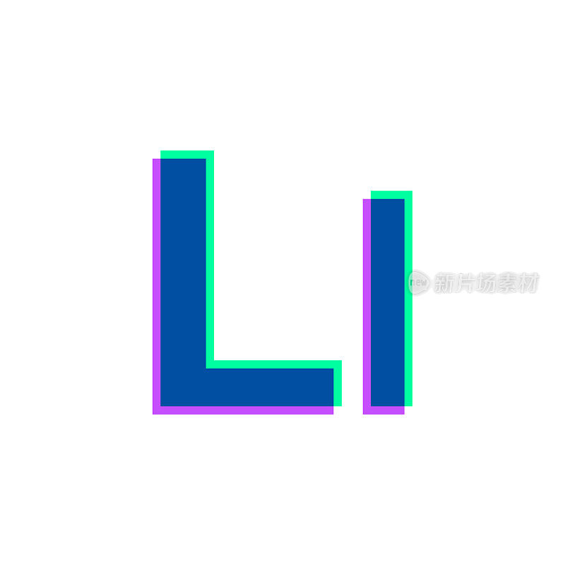 字母L -大写和小写。图标与两种颜色叠加在白色背景上